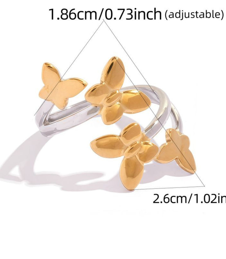Anillo bicolor mariposas