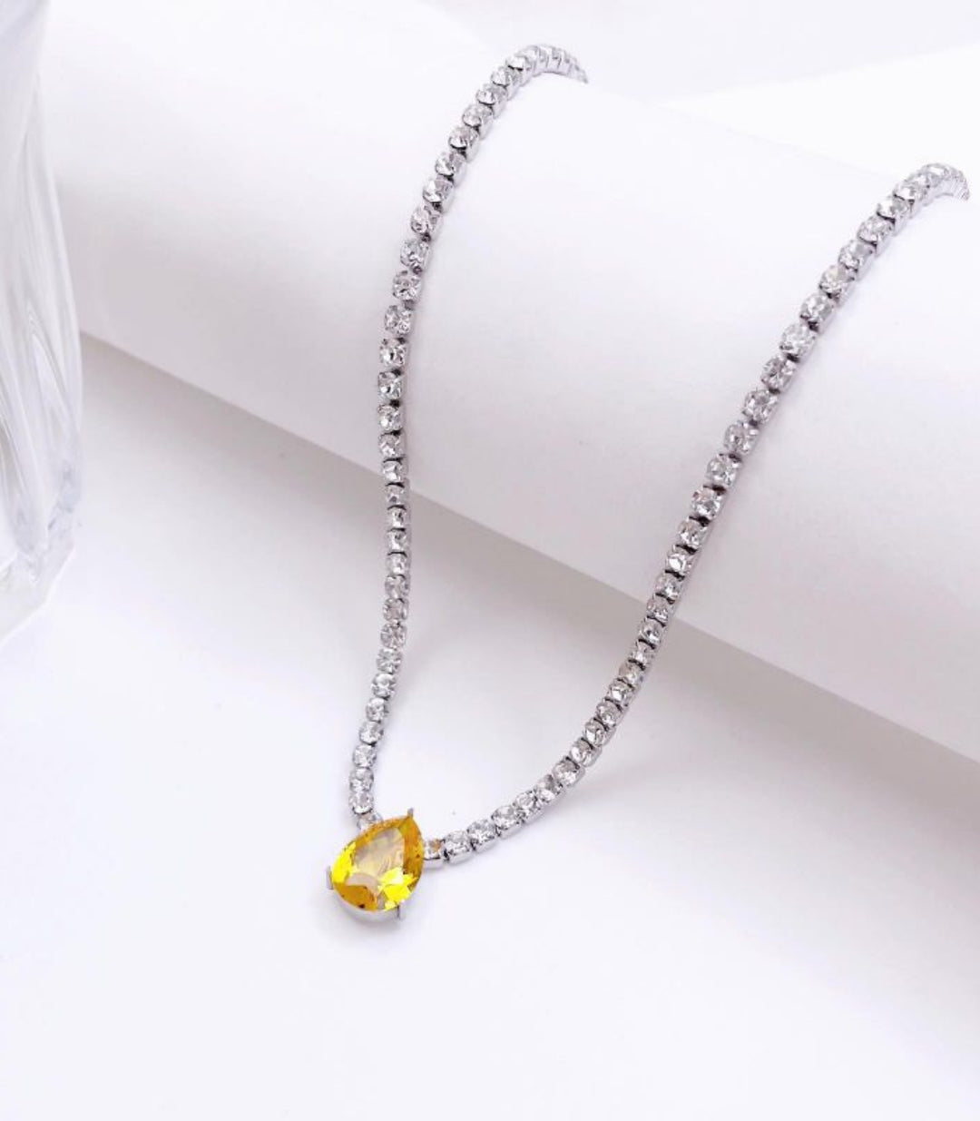 Collar Waterdrop Yellow Diamond