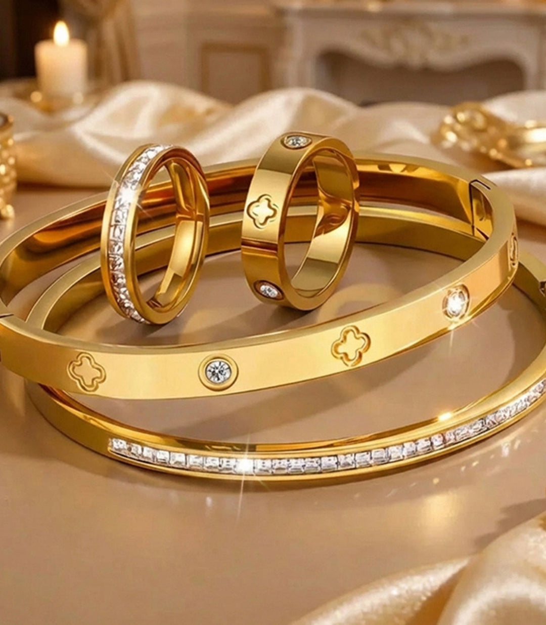 Brazaletes diamond  clover set 4 #8