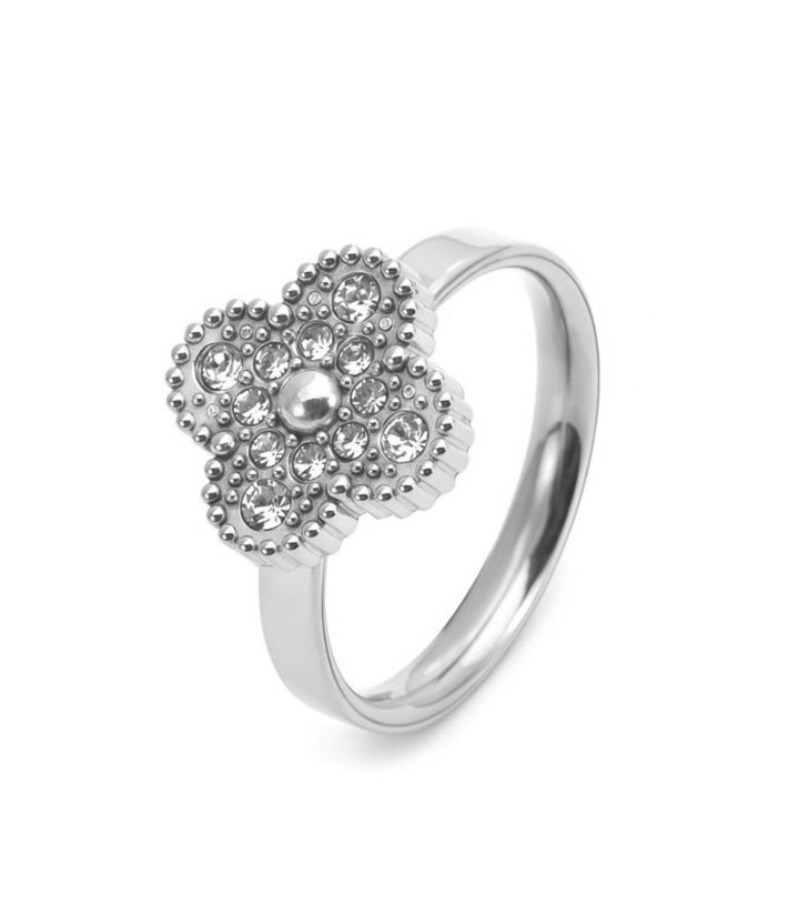 Anillo Silver Diamond Clover 18K #6