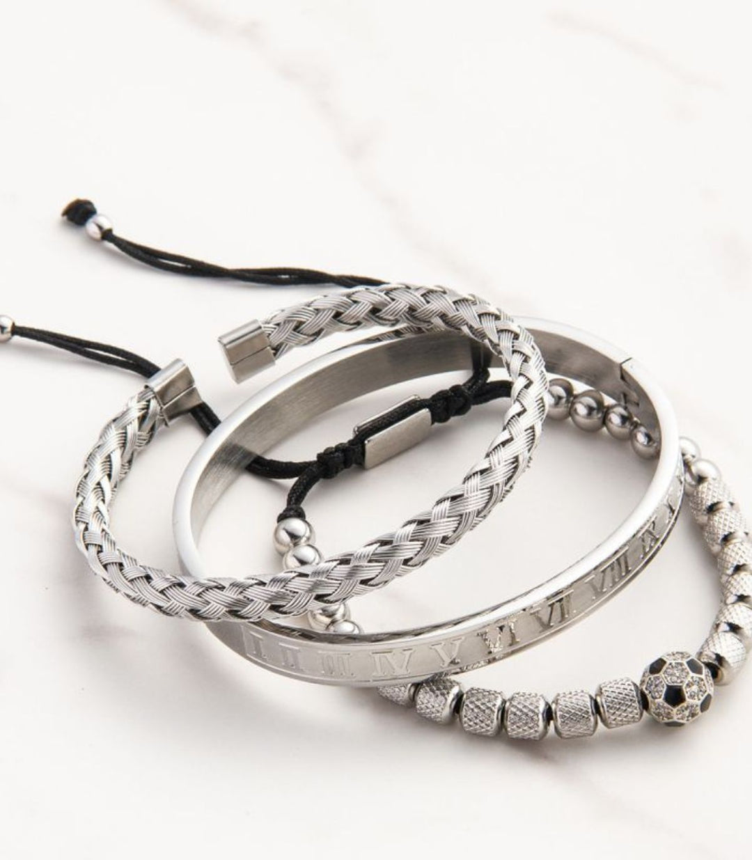 Brazalete silver set beaded woven