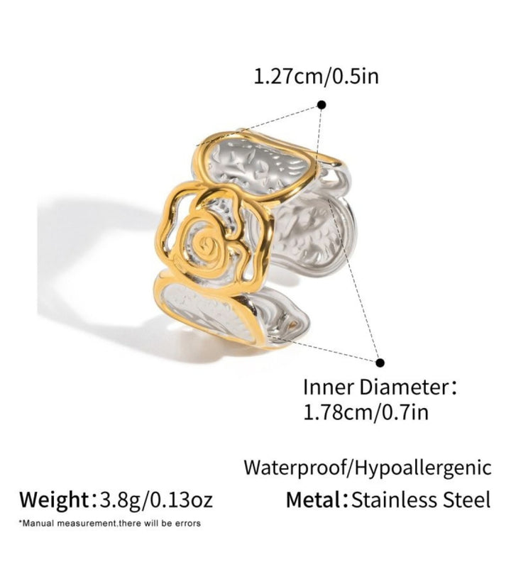 Anillo Flor Bicolor 18K