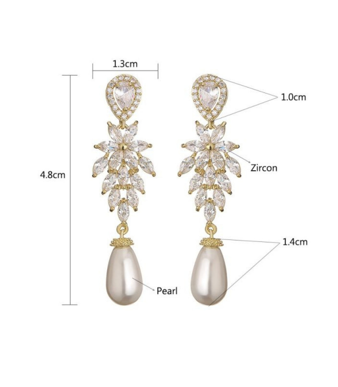Aretes Silver Pearl Micro Pave