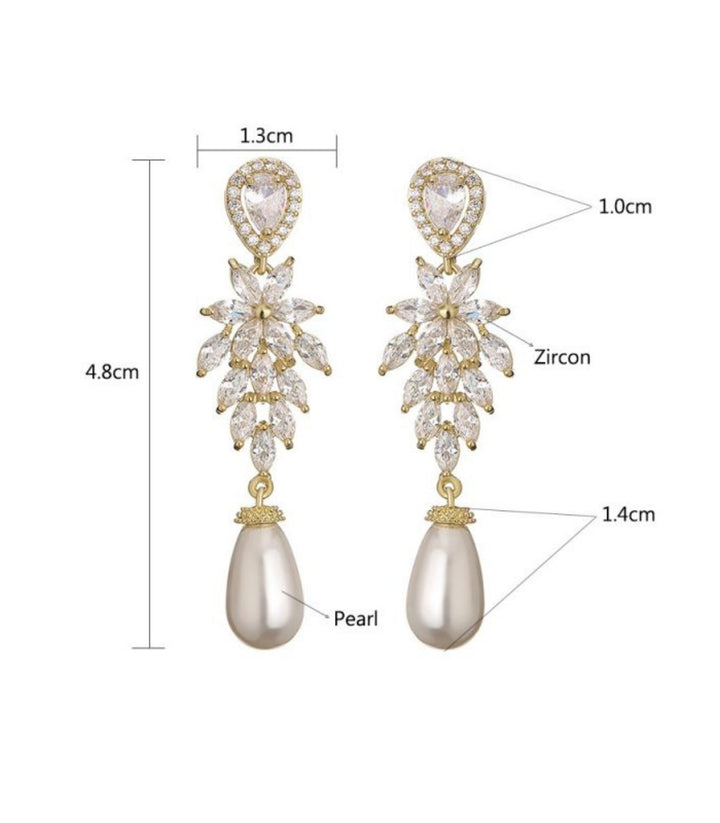 Aretes Silver Pearl Micro Pave