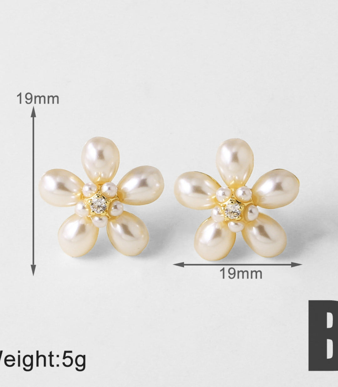 Aretes flor perlas zirc