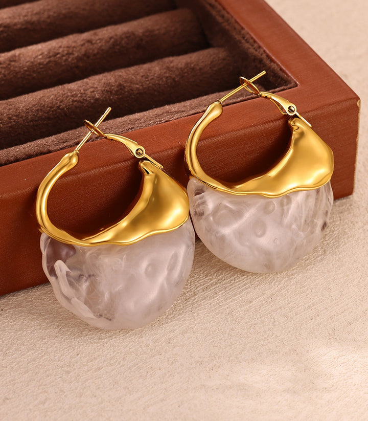 Aretes Irregular Resin Black 18k
