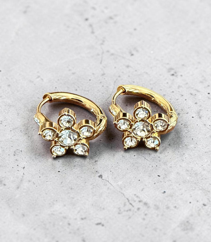 Aretes Flor con Zirconias