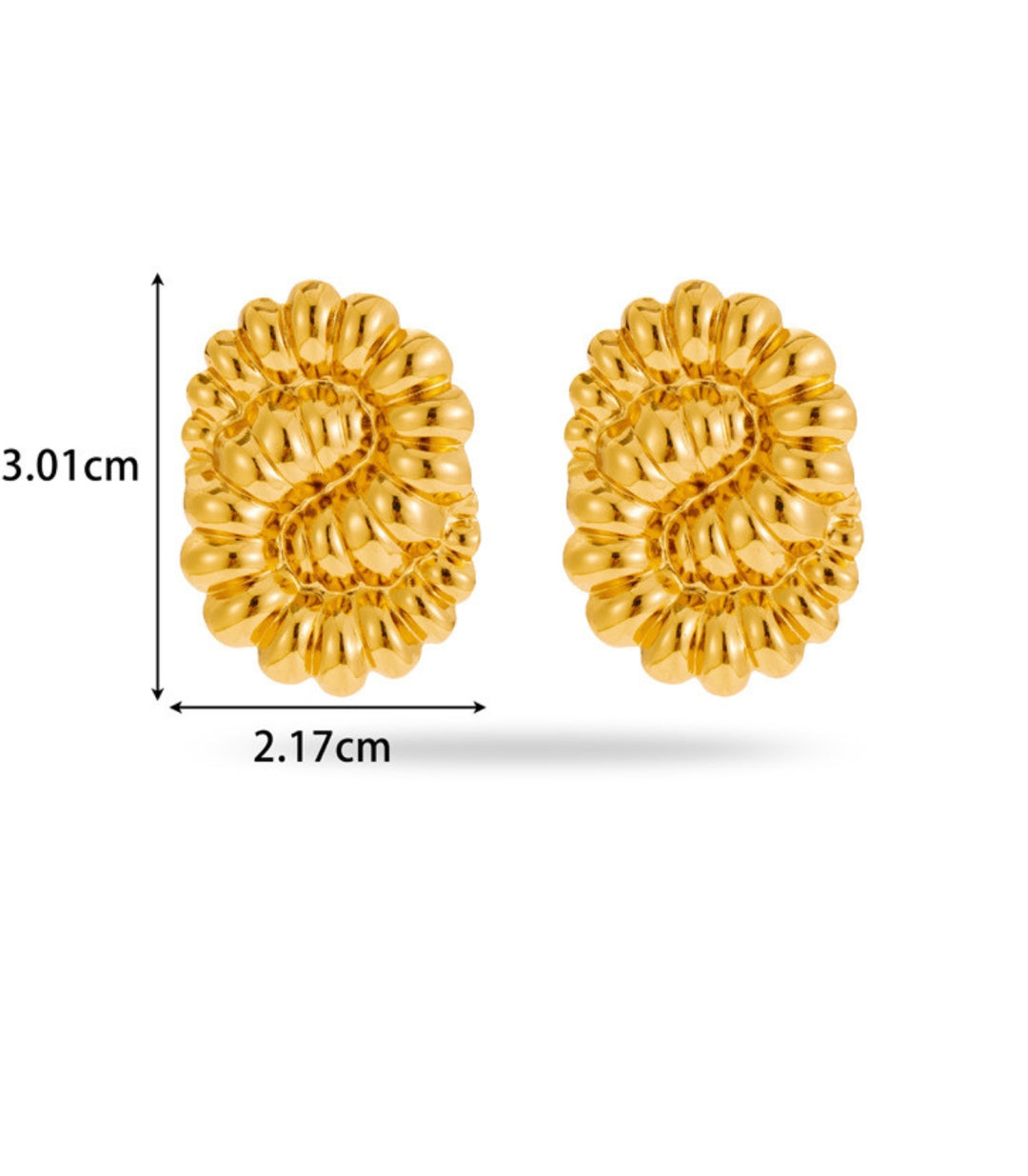Aretes dorados irregular