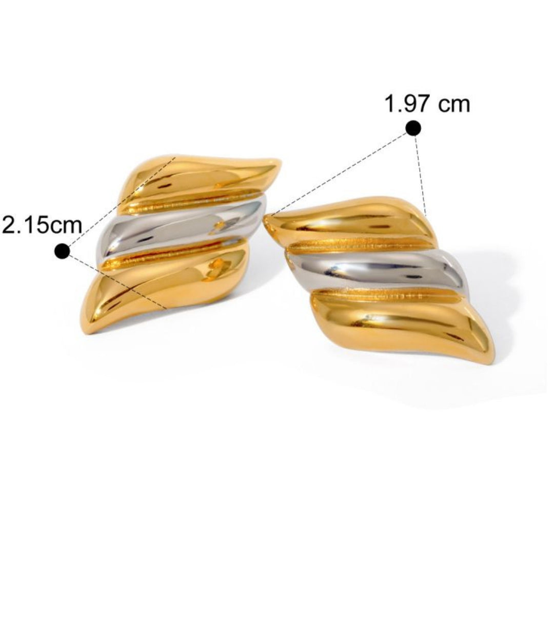 Aretes gométricos bicolor