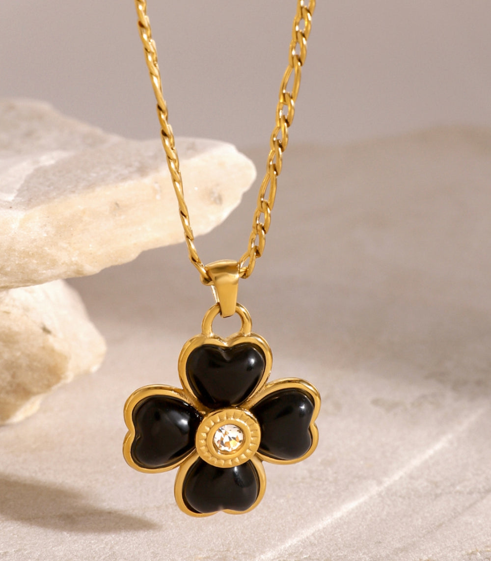Collar flor negra