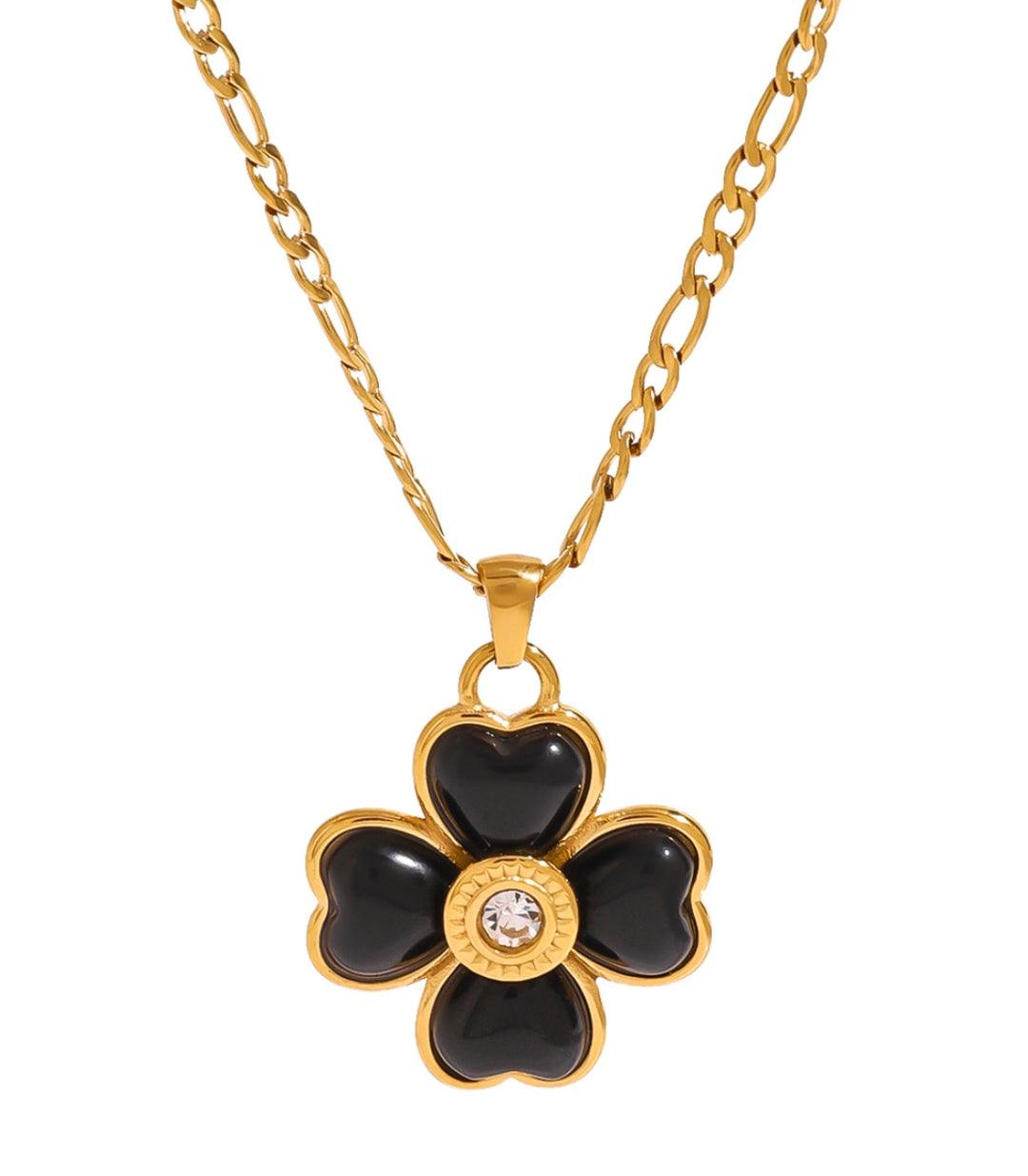 Collar flor negra