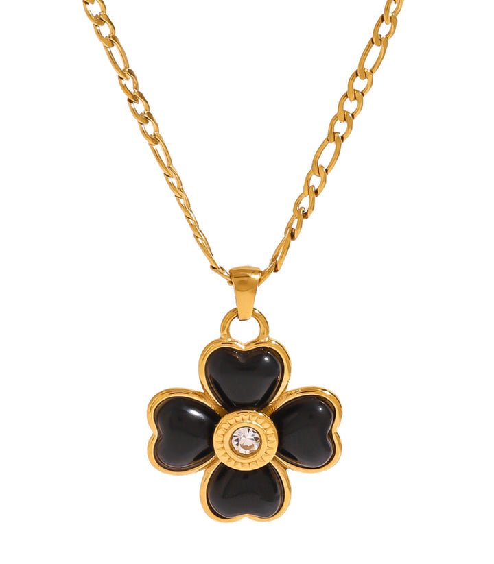 Collar flor negra