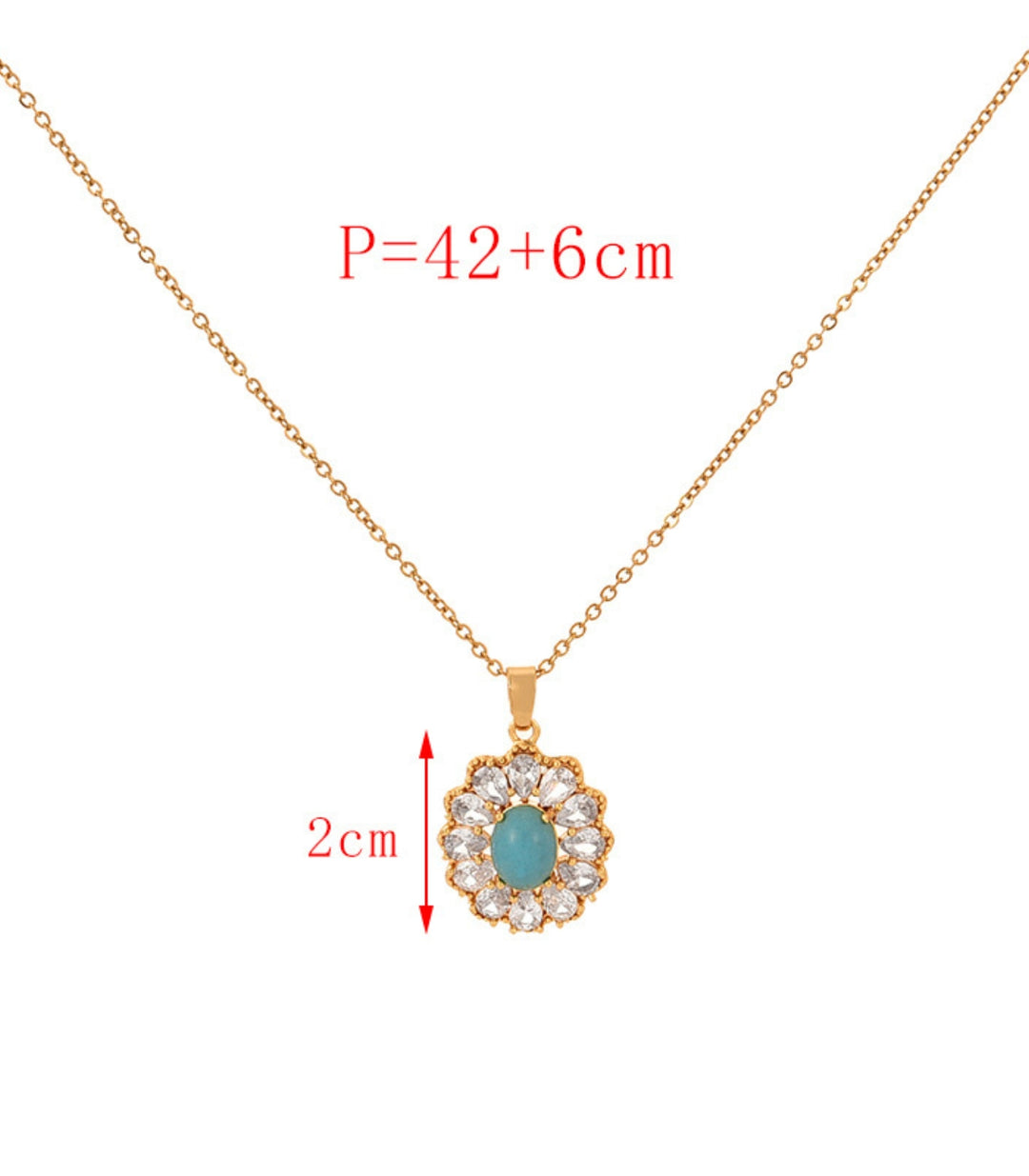 Collar oval turquesa