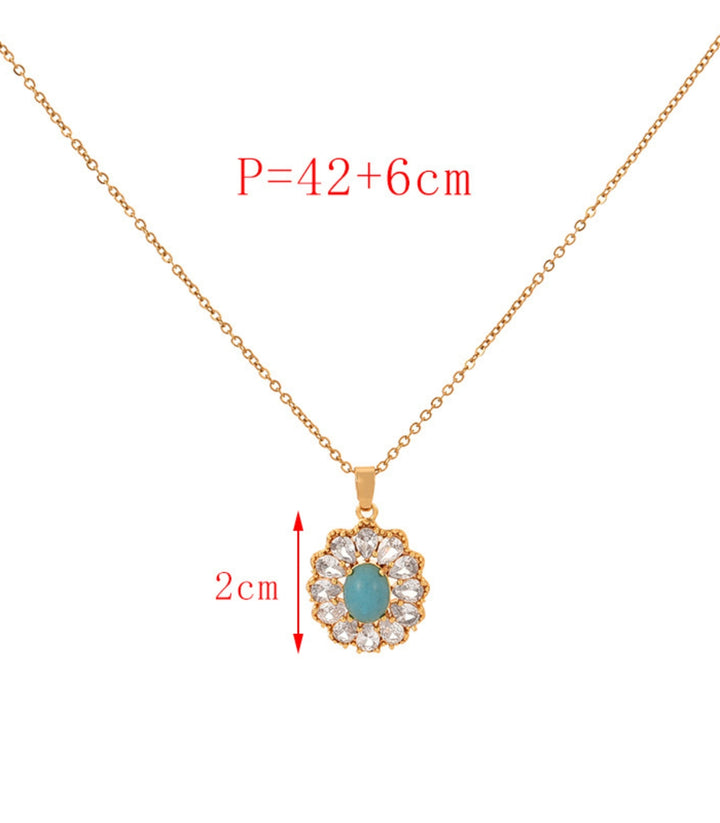 Collar oval turquesa
