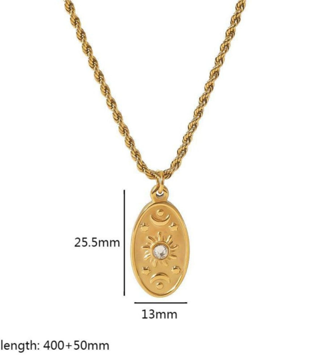 Collar torsal diamond sun moon