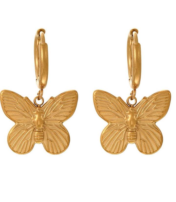 Aretes butterfly hoop