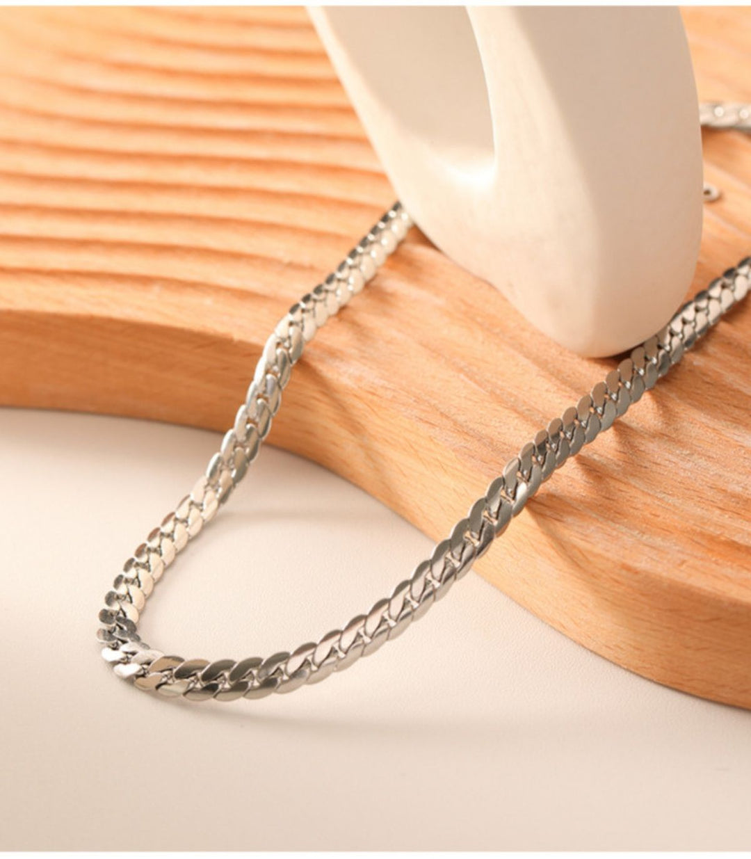 Collar silver snake bone