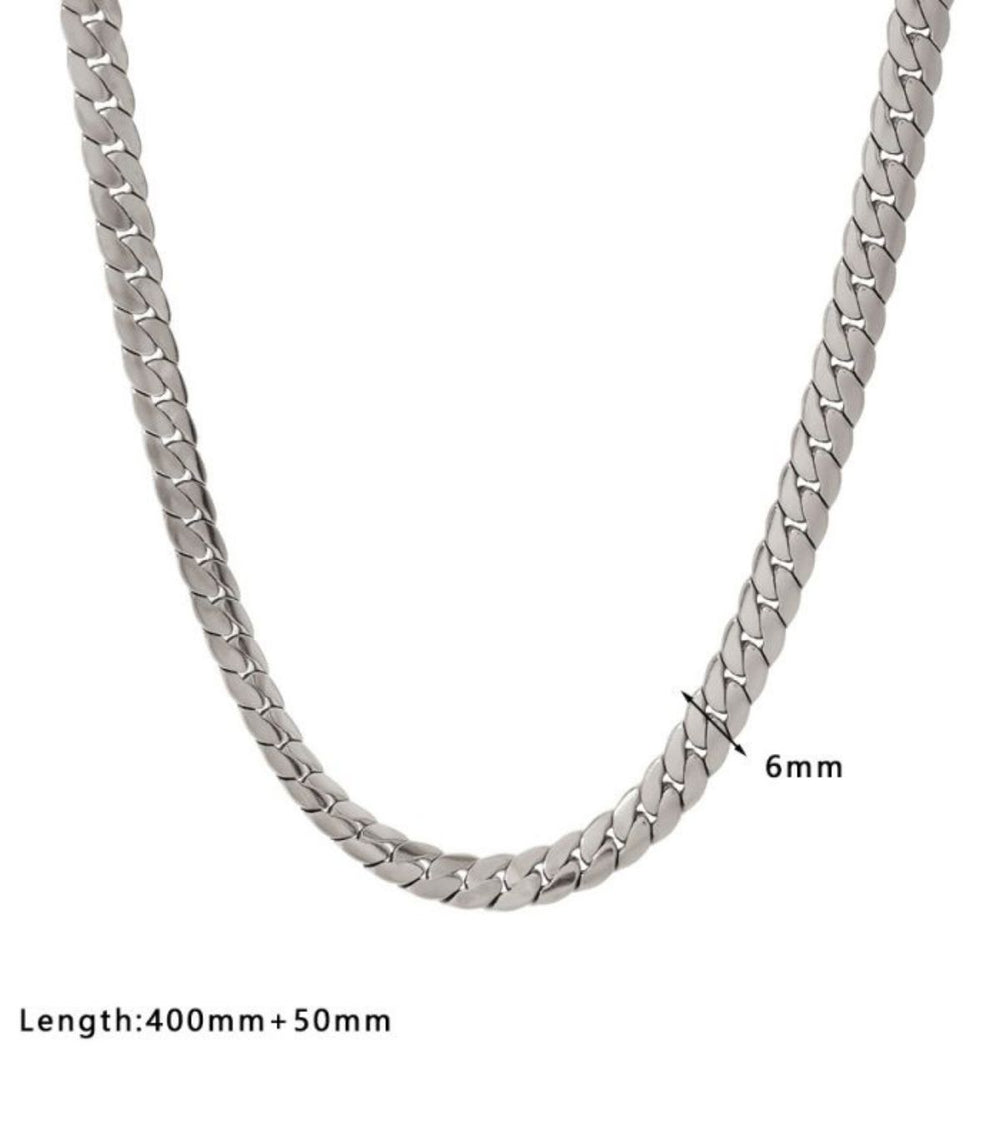 Collar silver snake bone