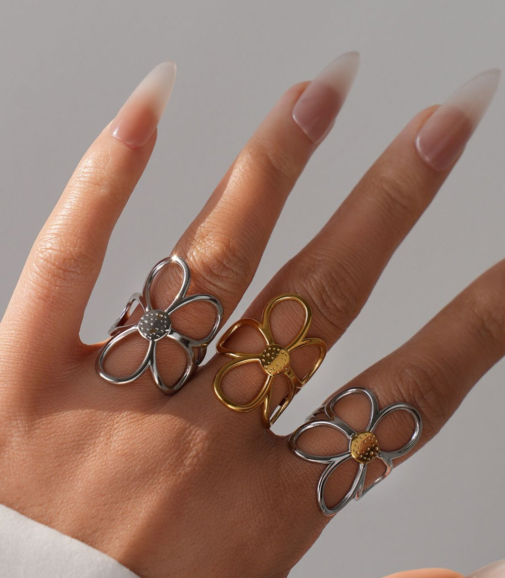 Anillo silver flower 1
