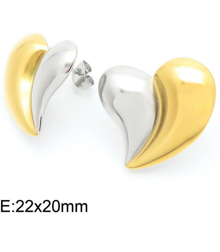 Aretes bicolor corazon