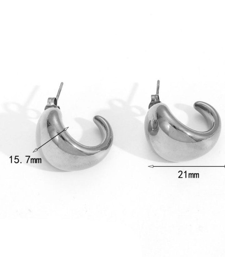 Aretes plata c shaped