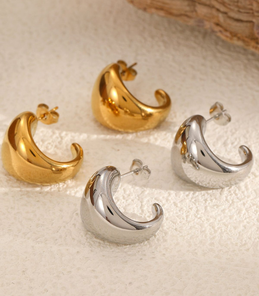 Aretes plata c shaped