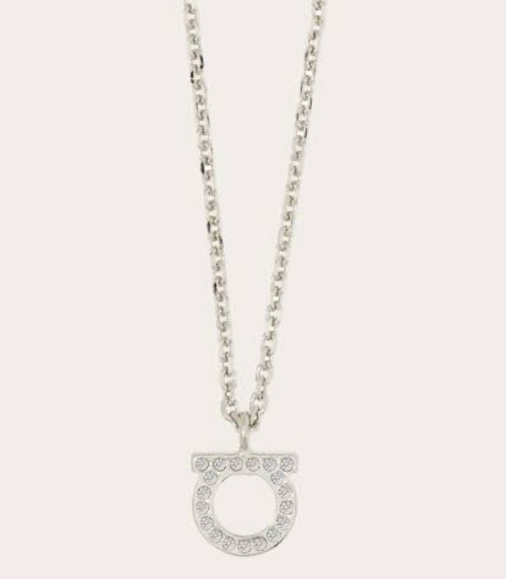 Collar silver alphabet zirconium