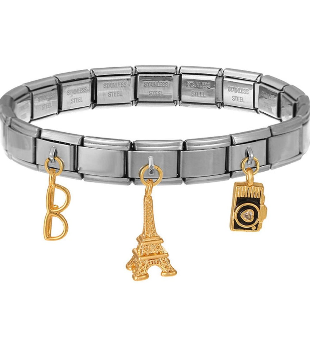 Brazalete silver charms paris