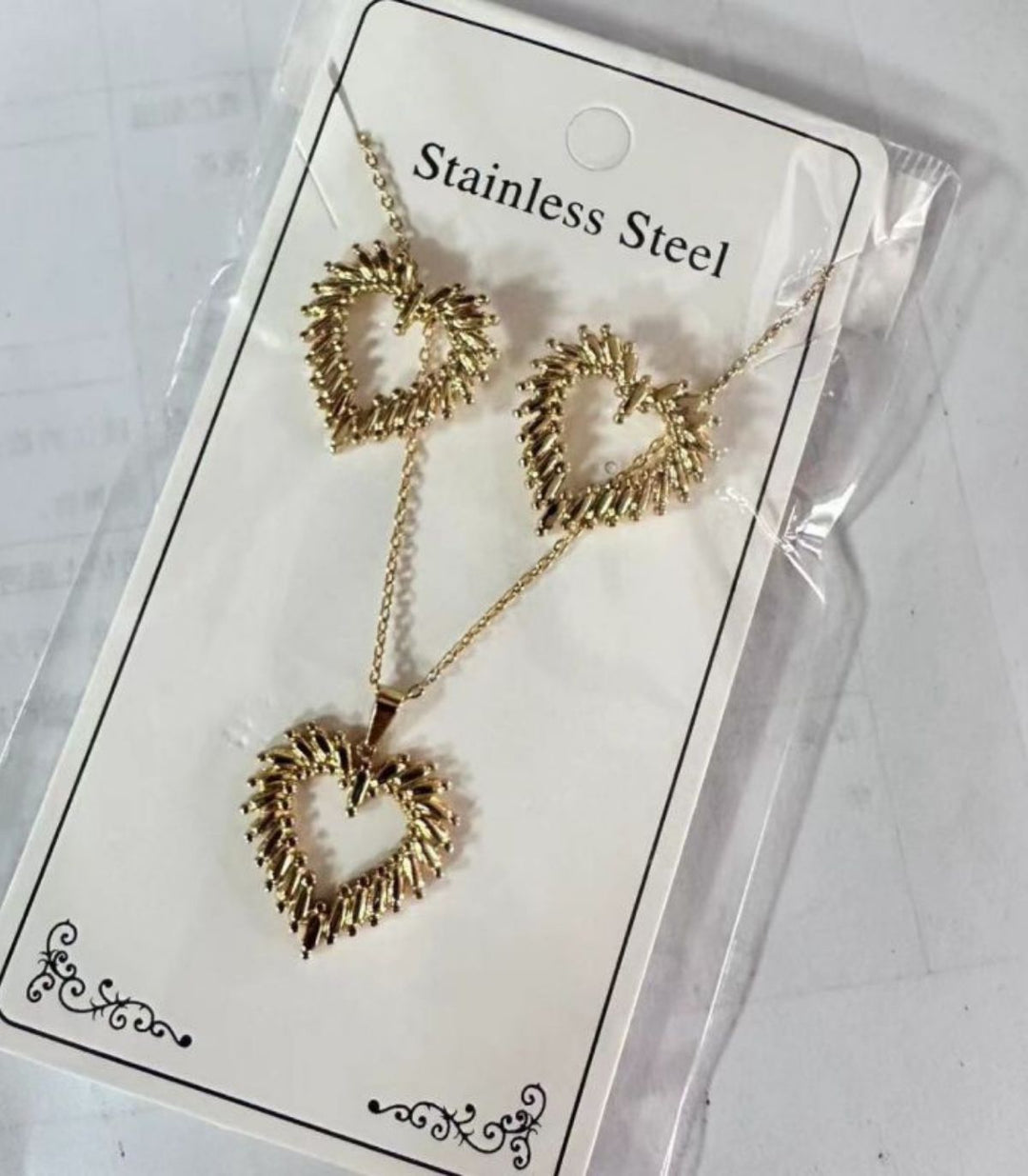 Set acero corazón