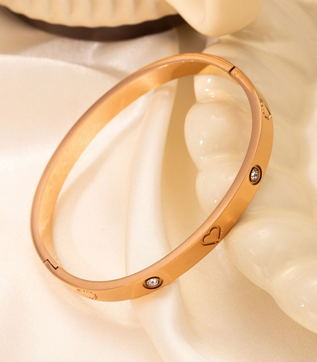 Brazalete rose gold diamond heart