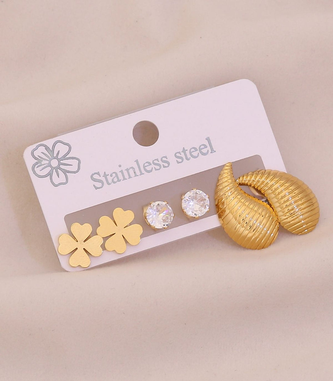 Aretes set clover teardrop