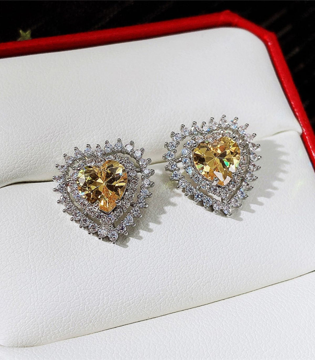 Aretes diamond heart yellow