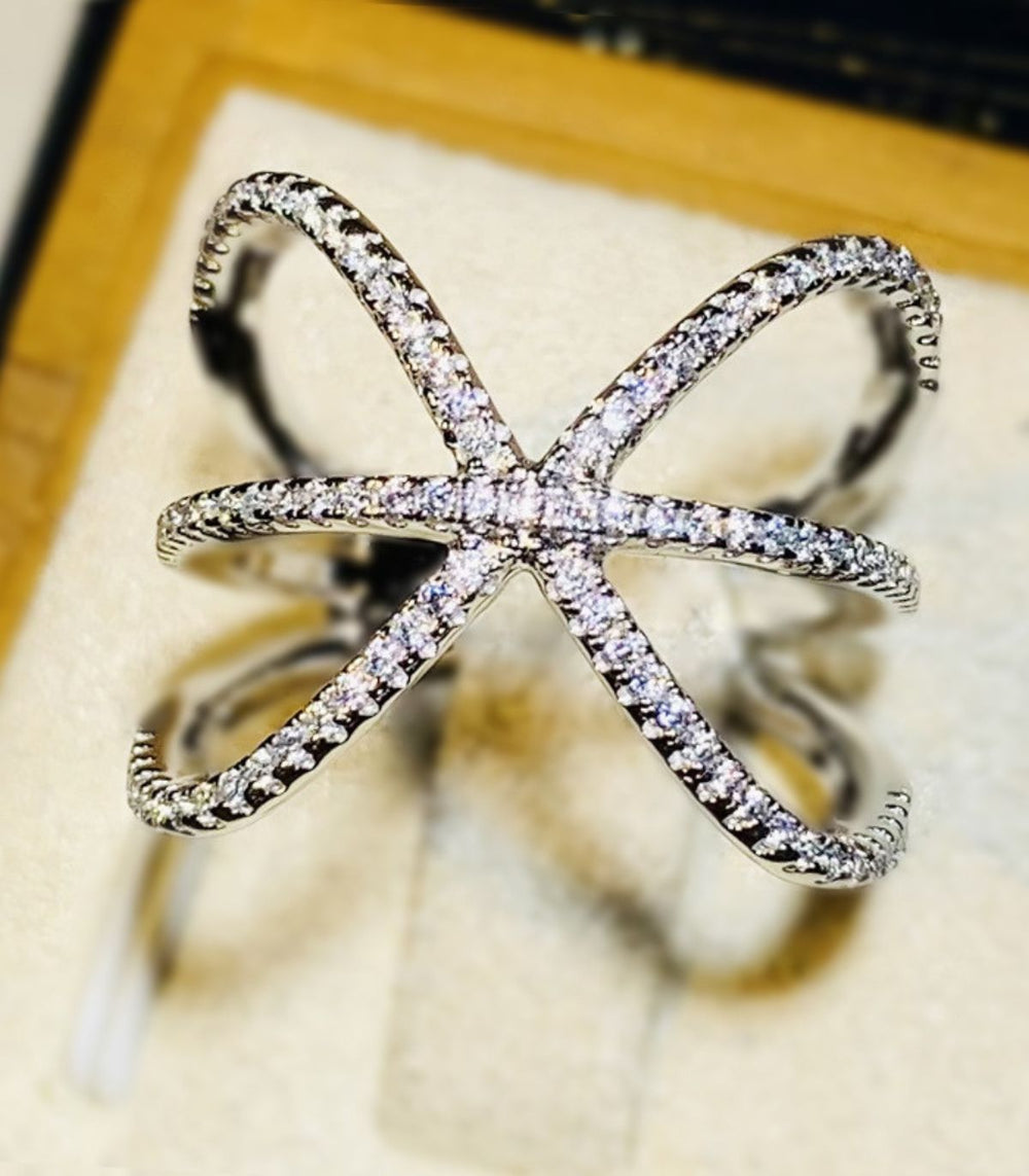 Anillo silver line 8
