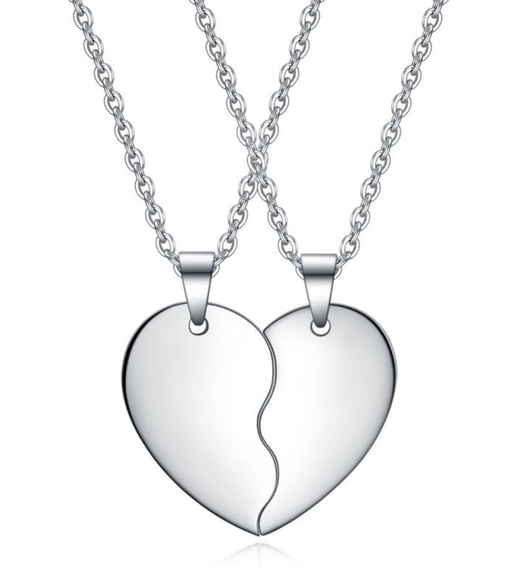 Collar doble corazón partido