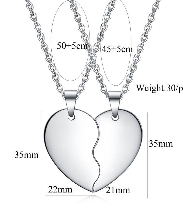 Collar doble corazón partido