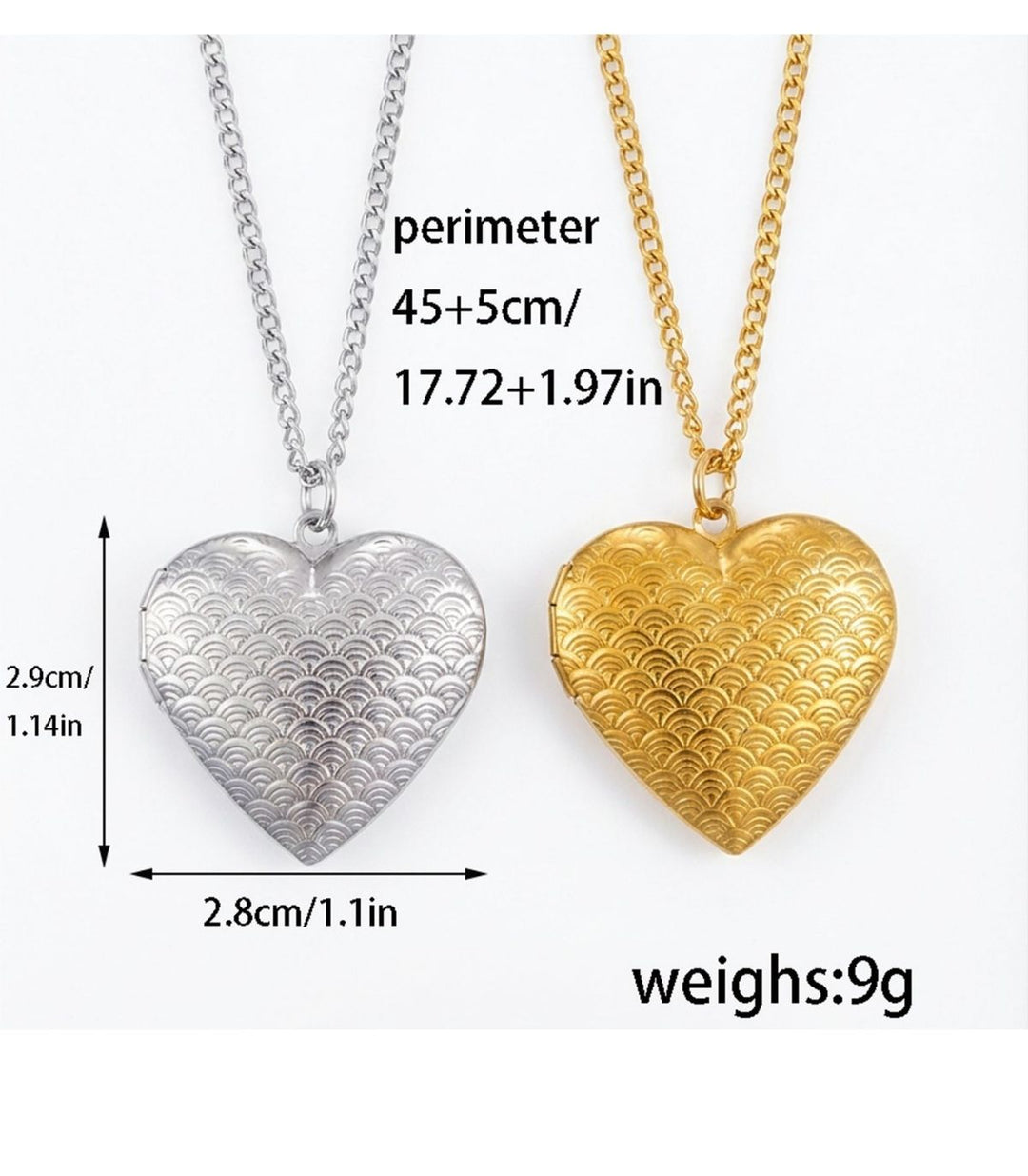 Collar relicario corazón dorado