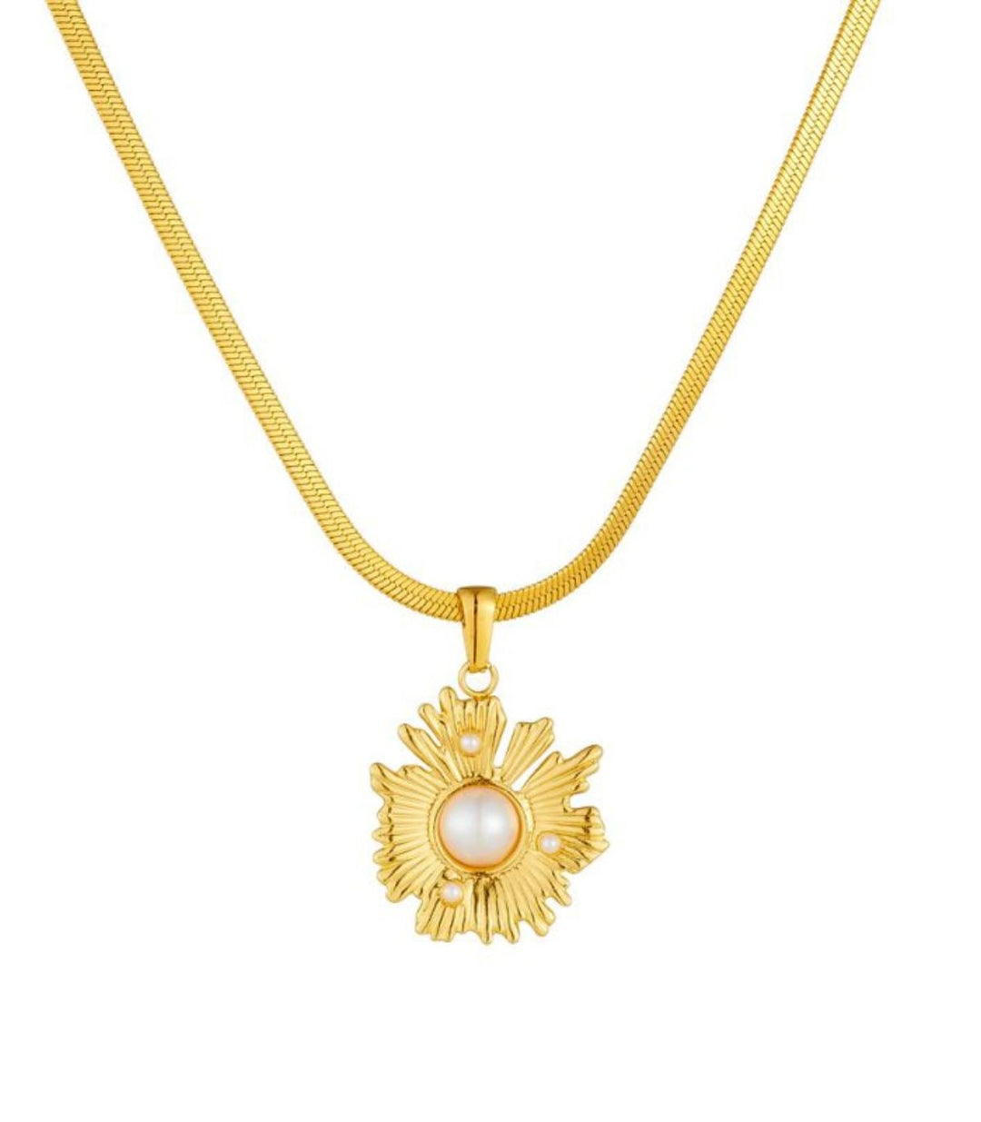 Collar flor con perlas