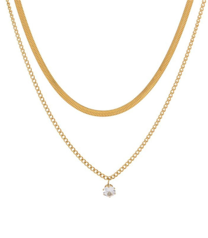 Collar doble con zirconia