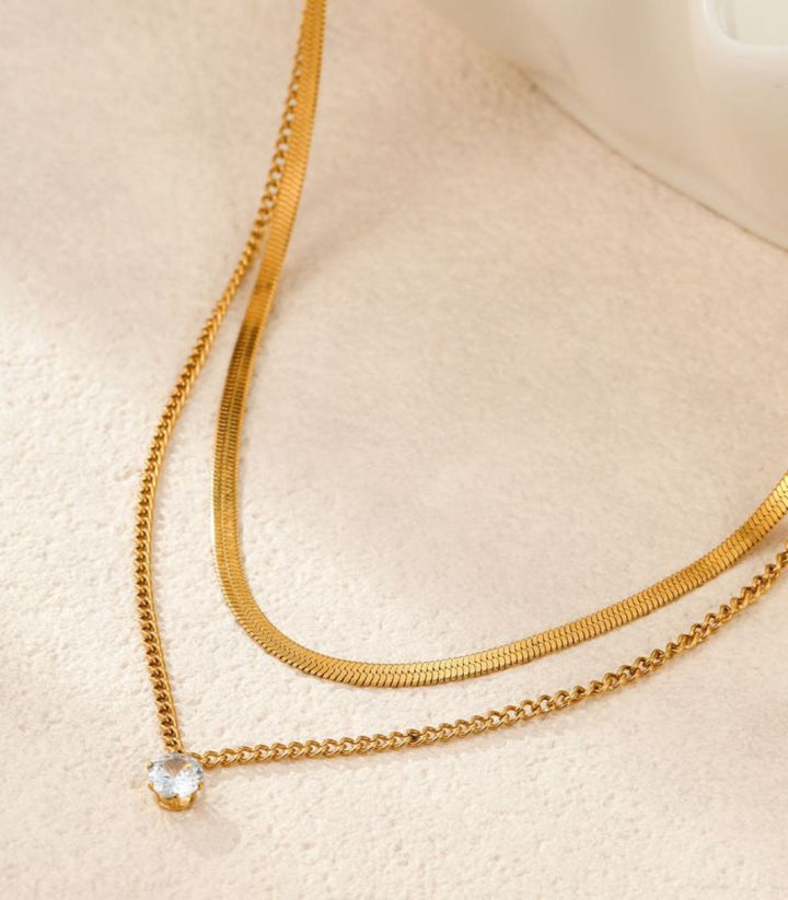 Collar doble con zirconia