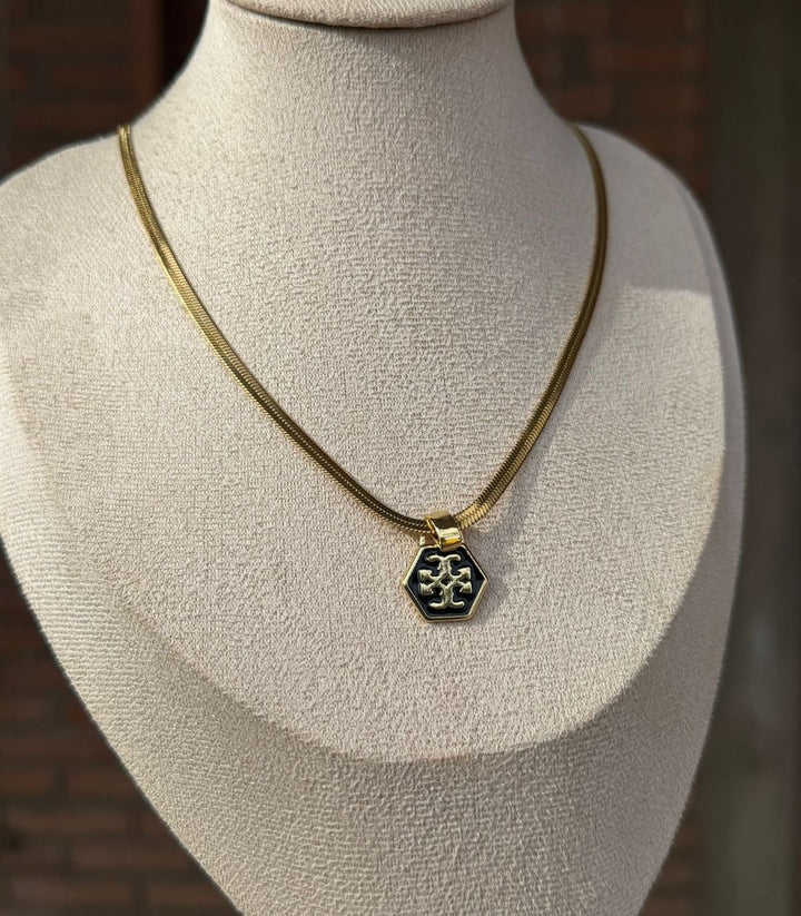Collar dorado TT negro