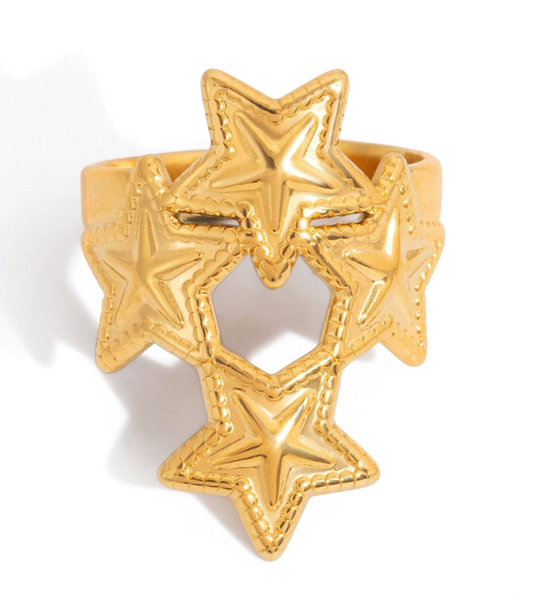 Anillo estrellas doradas