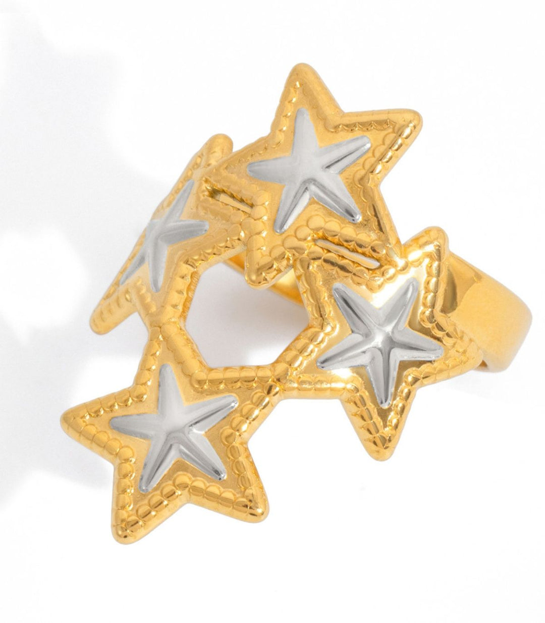 Anillo estrellas bicolor