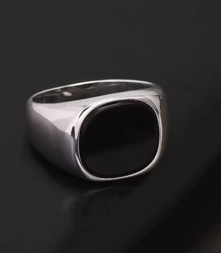 Anillo plata y negro 6