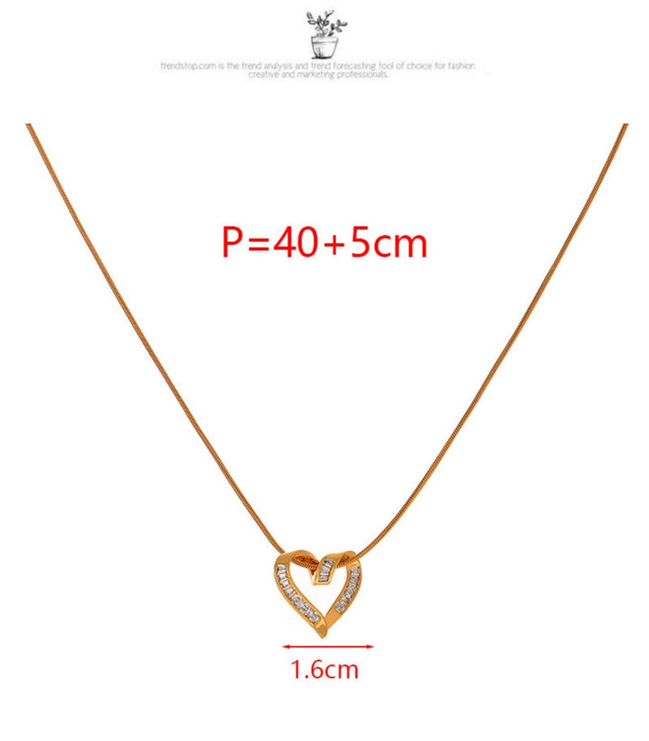 Collar gold diamond heart