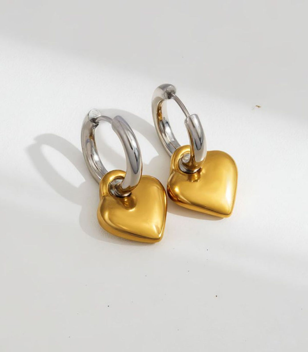 Aretes bicolor 2 argolla con corazón