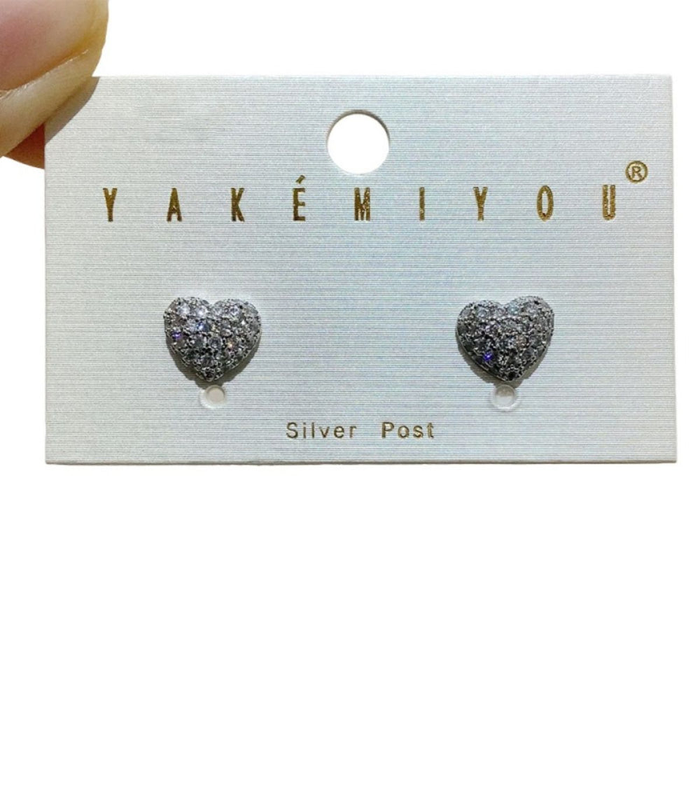Aretes corazón con zirconias