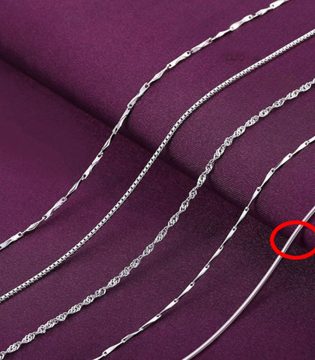 Collar cadena snake bone 45cm