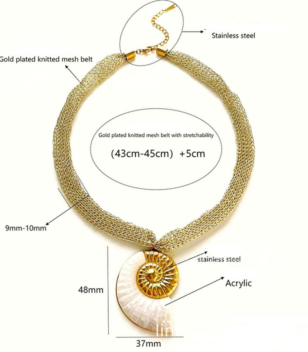 Collar concha 2 tonos