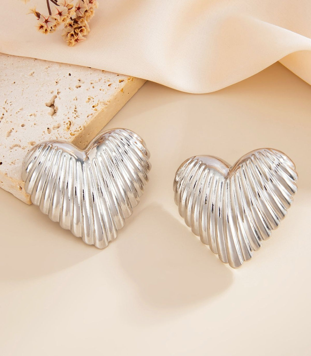 Aretes corazón plata
