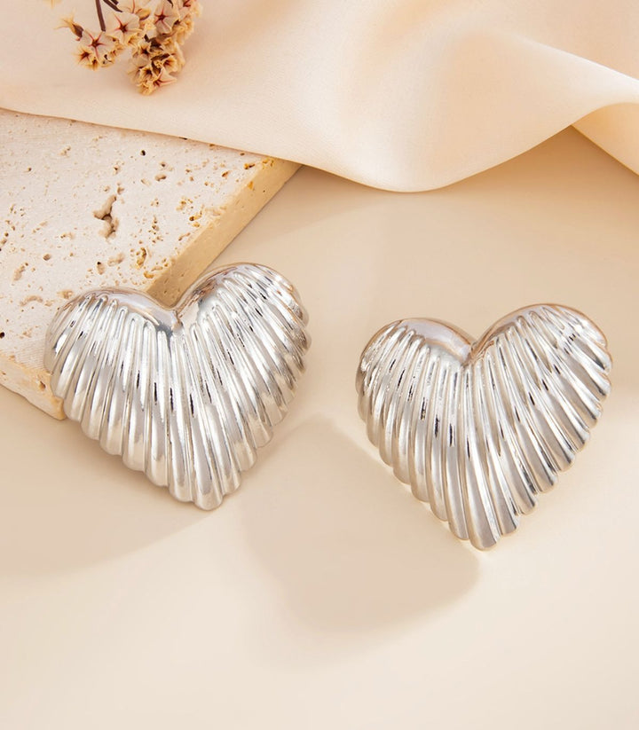 Aretes corazón plata